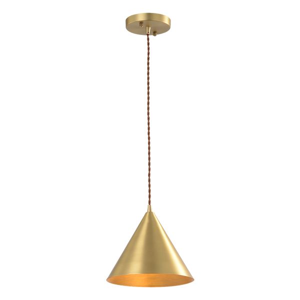 

full copper cone shape small pendant light nordic retro bedside restaurant bar indoor decor single head hanging lamp e27 led light