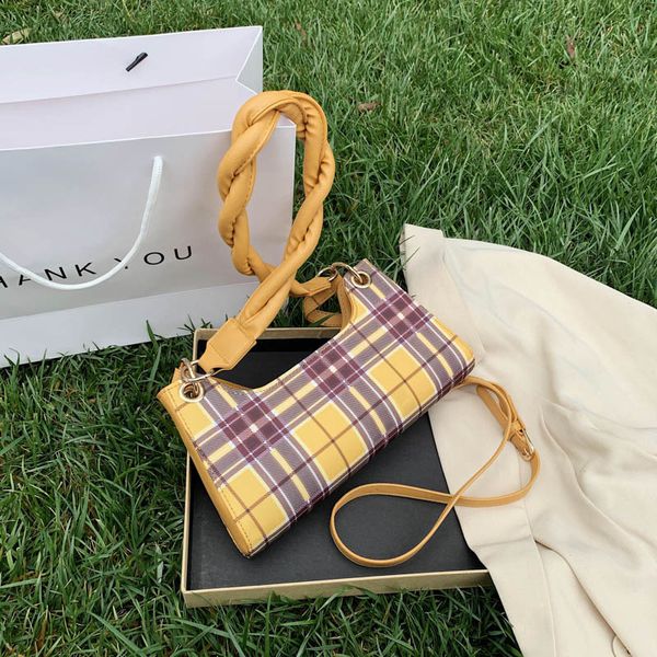 

bags for women check portable french armpit bag 2020 new summer one shoulder frog bag