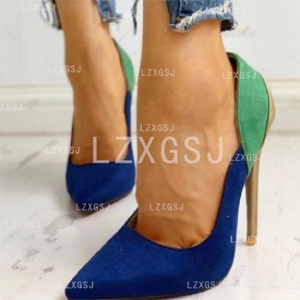 

dress shoes pumps women high heels mixed colors office ladies pointed toe shallow stiletto party wedding zapatos de mujer, Black