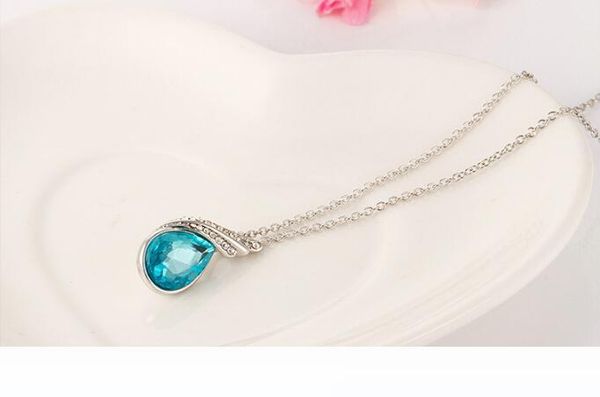 

500pcs new arrive austrian crystal jewelry set with rhinestone necklace and earrings women crystal jewelry in stock now d111, Silver