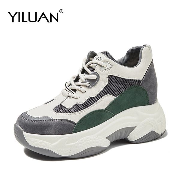 

spring 2020 new leather sports shoes lace up with platform versatile sneakers women student casual white shoes fashion, Black