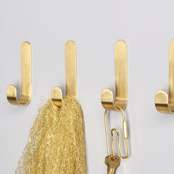 

adorehouse gold wall hook hanger nordic wall key holder punch-towel hook bathroom brass hooks for clothes decoration