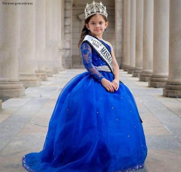 

lovely cute girls pageant dresses royal blue one long sleeve daughter toddler kids children formal first holy communion gowns, Red;yellow
