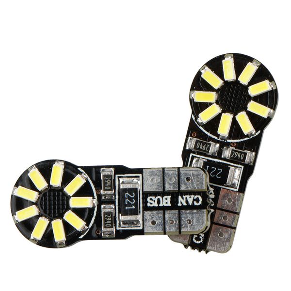 

20pcs white no error t10 w5w 18smd 3014 led bulbs canbus no polarity interior instrument lights blue amber red pink green