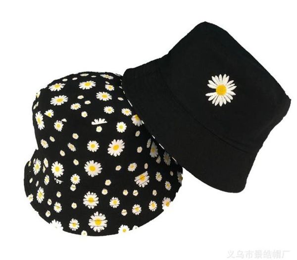

daisies bucket hat double sided bucket hat smiling face fashion cap hip hop men summer cap