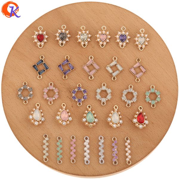 

cordial design 200pcs jewelry accessories/diy making/earrings connectors/rhinestone charms/uv plating/hand made/earring findings t200812, Bronze;silver