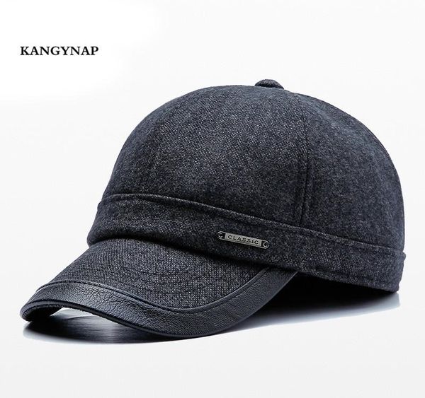 

kagynap] winter hats for men warm protect the ear baseball cap outdoors casual sports hat thicken dad hat mens snapback04, Blue;gray