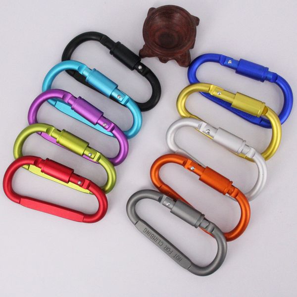 

aiying sports outdoor cycle camping climbing carabiner d-shaped with nut hanging buckle buckle aluminum alloy nut buckle fast hanging