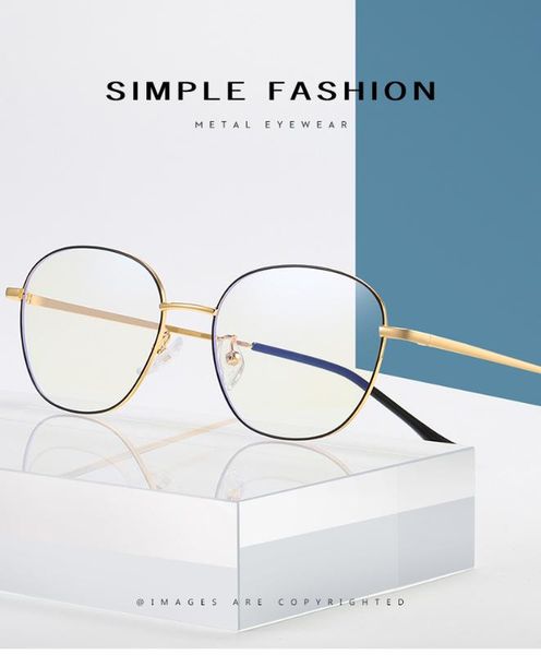 

sunglasses 2021 fashion anti-blue glasses full frame flat myopia blue, White;black