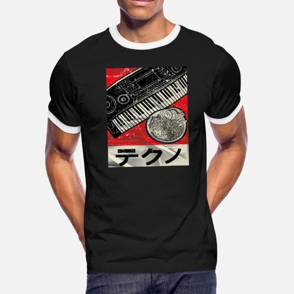 

analog vintage keyboard ramen synthesizer t shirt men designs cotton s-3xl basic solid loose building spring original shirt