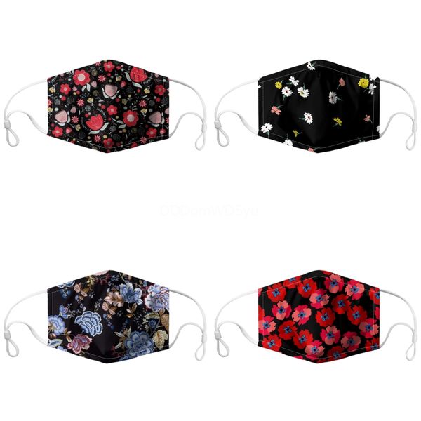 

brand face masks washable breathable designer mask trendy printwindproof anti-dust cycling masks#397, Black