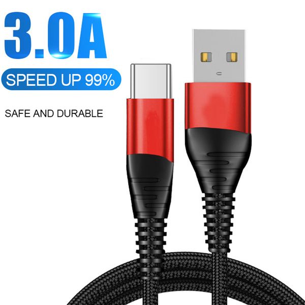 

3a usb type c cable fast charging wire for samsung galaxy s8 s9 plus xiaomi mi9 huawei mobile phone charger