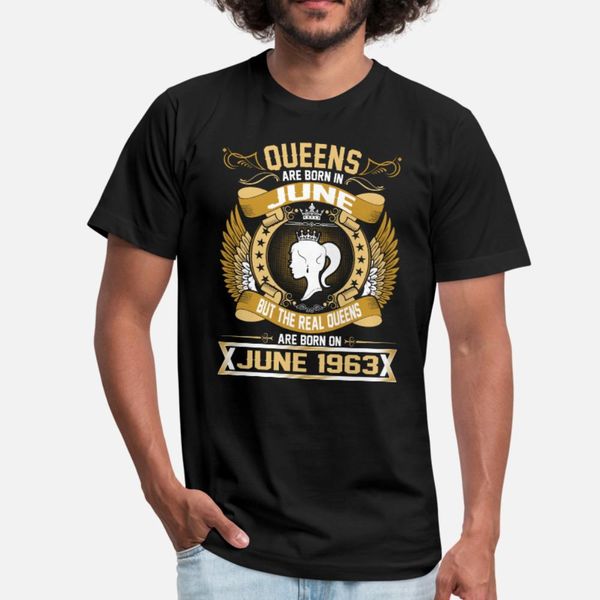 

real queens родился в июне 1963 тенниски мужчин дизайн 100% хлопок o шея охладиться фитнес смешной весна осени family рубашка