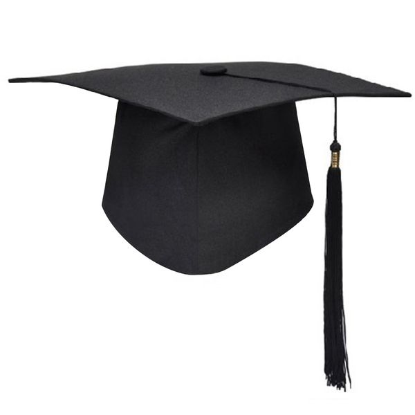 

men women hat with tassel graduation cap black matte bachelor high school