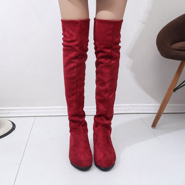 

woman high boots shoes ladies over the knee high boots autumn winter bota feminina thigh, Black