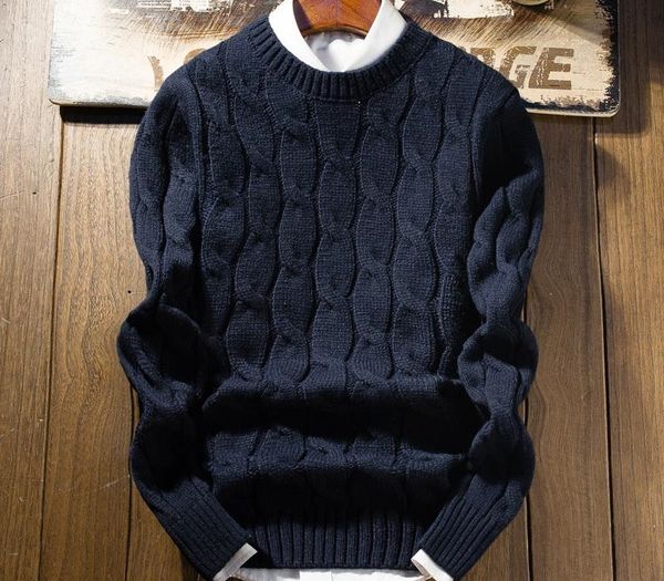 

2018 new winter thick sweater men long sleeve slim fit knitting men's warm christmas sweater casual pullover men t200101, White;black