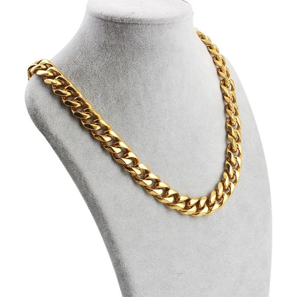 

stainless steel men's women's necklace cuban link chains necklaces wholesale fashion gold chain hip hop punk jewelry accessories, Silver