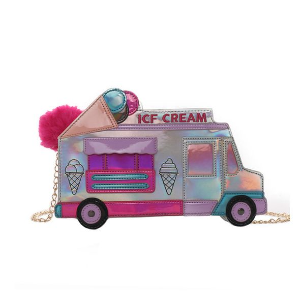 

женщины малых кошельки и сумки 2020 творческого ice cream bus crossbody сумка для женщин лазерной плечи сумки женской сумки