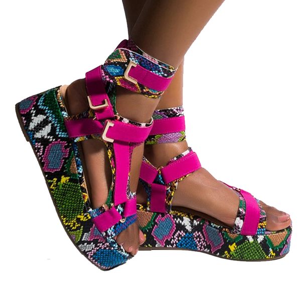 

oxgift wholesale summer platform women's sandals for women and ladies, Black