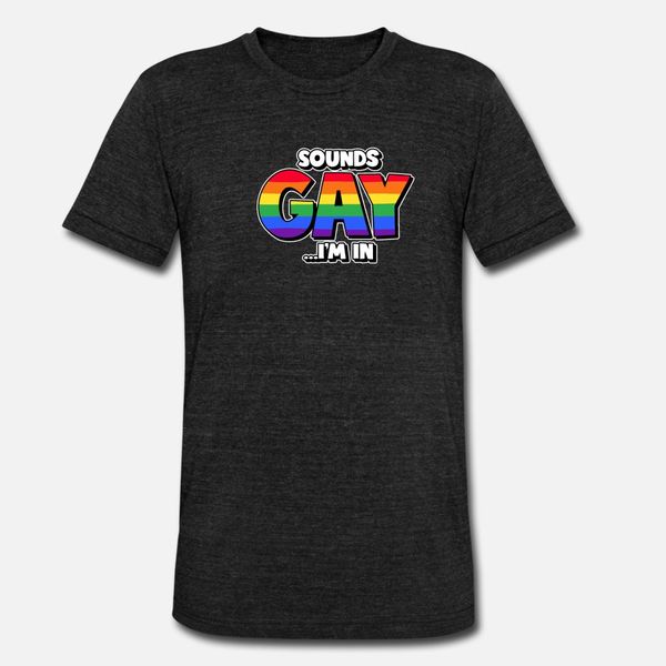 

sounds gay im in proud rainbow t shirt men printed cotton round collar original interesting new style summer style standard shirt