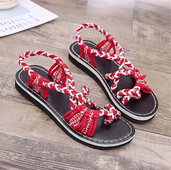 

fashion women's sandals bohemian slippers woman flats flip flops shoes summer beach sandals slide slipper sandals shoe09 p16, Black