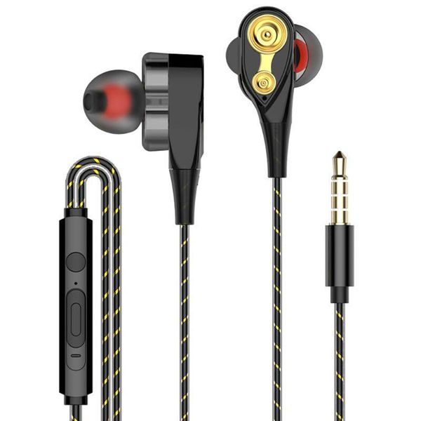 

cgjxsmagnetic wired stereo in -ear earphones for cell phone dual drive high bass headset earbud earphone for iphone samsung smartphone