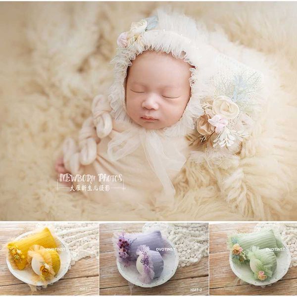 

dvotinst newborn pgraphy props floral lace posing pillow bonnet hat 2pcs fotografia accessories studio shoots p props, Yellow