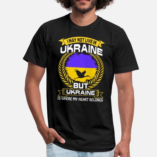 

ukraine is where my heart belongs country t shirt men print cotton round collar trend fit new fashion spring trend shirt