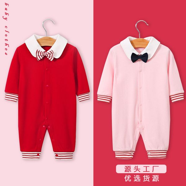 

Baby Girl Spring and Autumn Gown Baby Casual Cotton Jumpsuits Newborn-Month Clothing