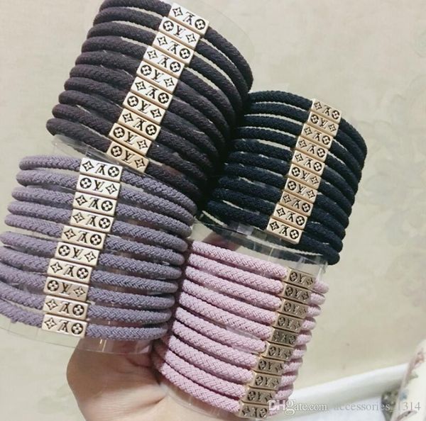

basic wild hair rope metal letter simple ball head rope rope student ponytail leather band rubber band a020, Pink