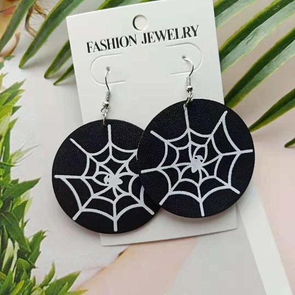

dangle & chandelier 8seasons fashion halloween accessories drop earrings black spider cat witch leather pu jewelry for women gift,1 pair, Silver