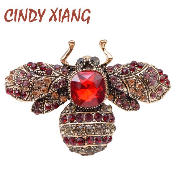 

cindy xiang rhinestone bee brooch large fashion insect pin vintage brooches for women winter coat jewelry high quality, Gray