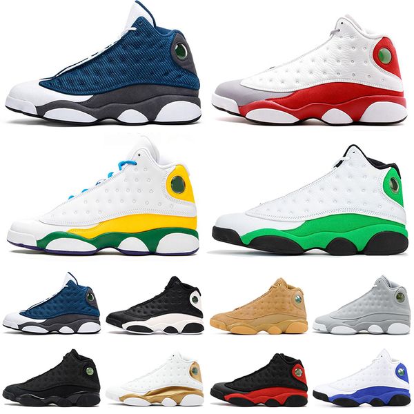 

size us 13 13s jumpman flint 2020 basketball shoes mens womens lucky green soar playground lakers sports sneakers trainers eur 47