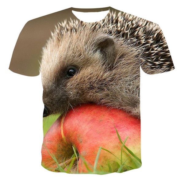 

new hedgehog pattern cool 3d printing quick drying t-shirt. 3d print shirts anime hippie oversized men clothing