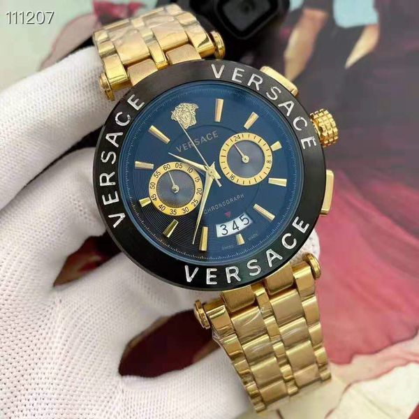 

new mens fashion black dial automatic calendar gold bracelet discount master menswear gift new menswear watch high-end military desig