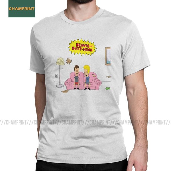 

men beavis and butt-head t shirts old cartoon rock music punk metal 100% cotton vintage short sleeve tee shirt new t-shirts