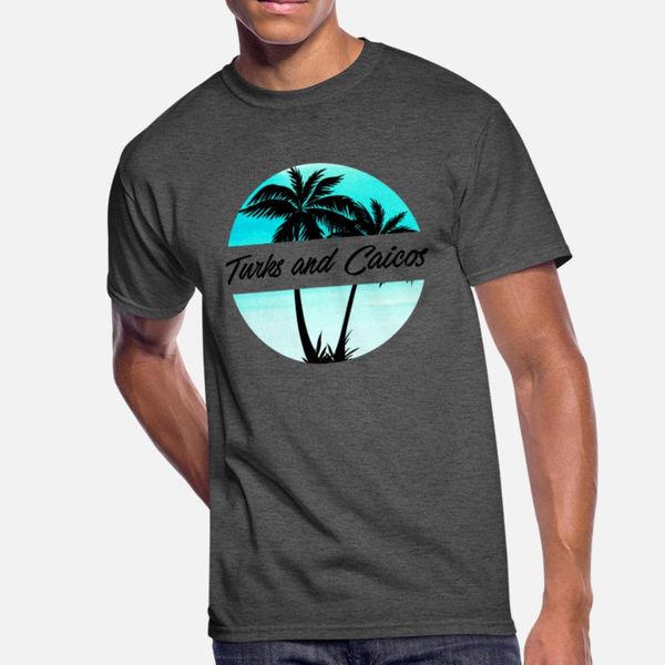 

turks and caicos caribbean palm trees souvenir vacation travel design t shirt men design o neck costume graphic humor summer style