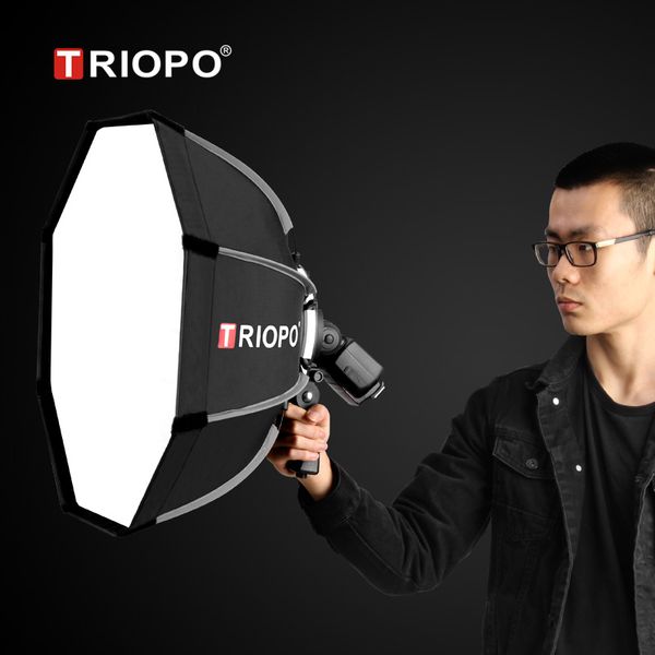 TRIOPO 65 cm tragbare Blitz-Softbox mit achteckigem Regenschirm für den Außenbereich für Godox V860II AD200 Yongnuo YN560 IV TR-988 Speedlite-Softbox