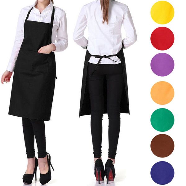 

new double pocket cooking catering work apron tabard new plain kitchen apron for cooking baking restaurant