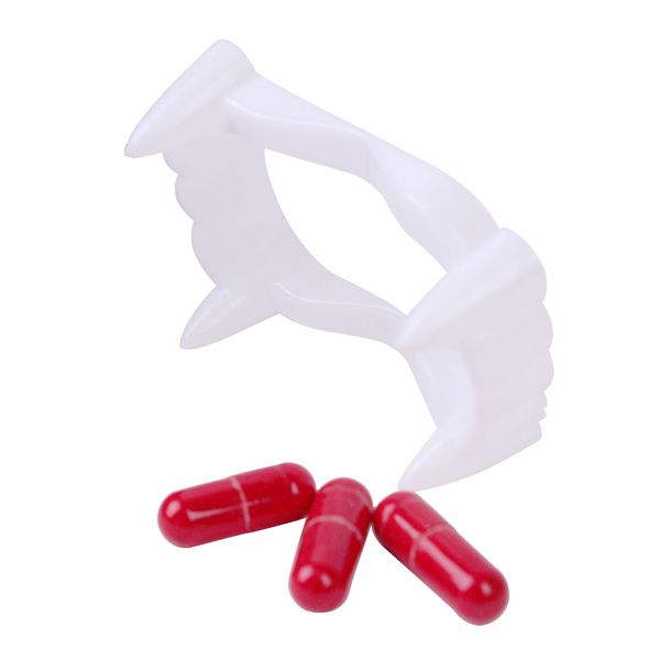 

with blood pill fake teeth set halloween party cosplay masquerade prop reusable
