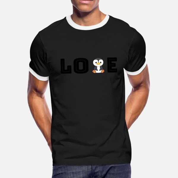 

love mit pinguin t shirt men interesting tee shirt size s-3xl kawaii interesting comical spring formal shirt