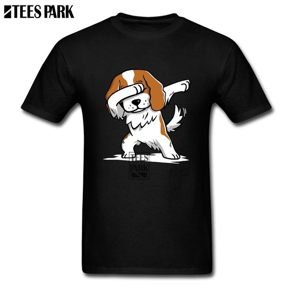 

dabbing cavalier king charles spaniel funny funky t shirts cotton short sleeve t shirt promotion men stylish t shirt