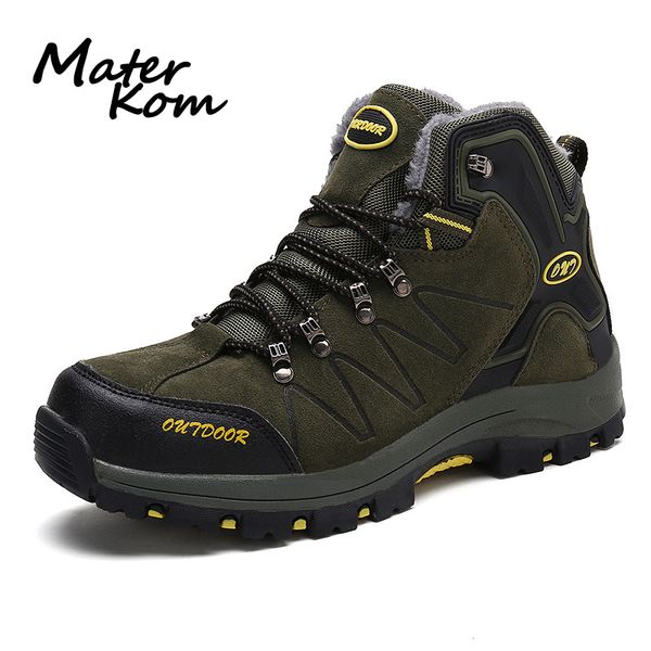 

size 39-45 outdoor hiking shoes for men climbing mountain shoes tactical boots winter velvet hiking boots soft warming lining