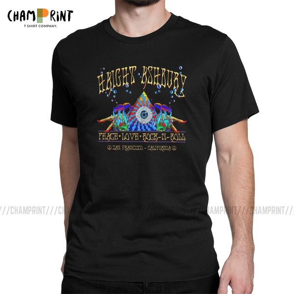 

haight ashbury men's t shirt trippy blacklight psychedelic awesome tees hippie style t-shirts gift idea clothes