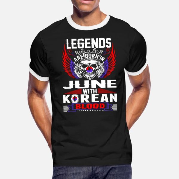 

legends are born in june with korean blood t shirt men designs short sleeve s-xxxl solid color sunlight casual spring normal shirt