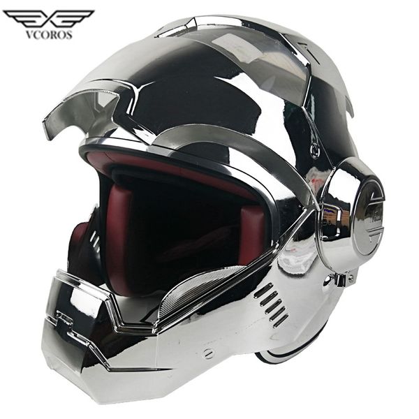 

vcoros full fcae iron man motocycle helmet with removeable and washable linging capacetes de motociclista capacete moto ece