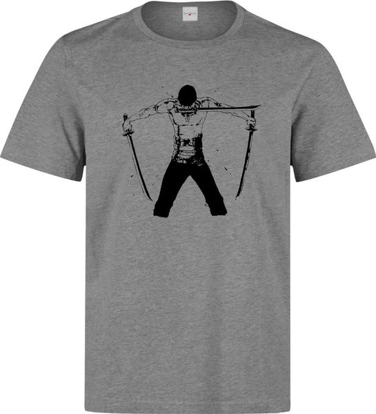 

2019 новый casual cotton tee shirt roronoa зоро черный one piece искусства аниме манга мужская серая футболка лето мужчины футболку