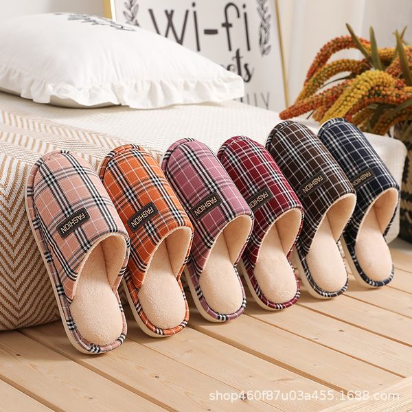 

2020 new bedroom casual non-slip cotton slippers women autumn and winter thickened baotou home shoes floor slippers, Black
