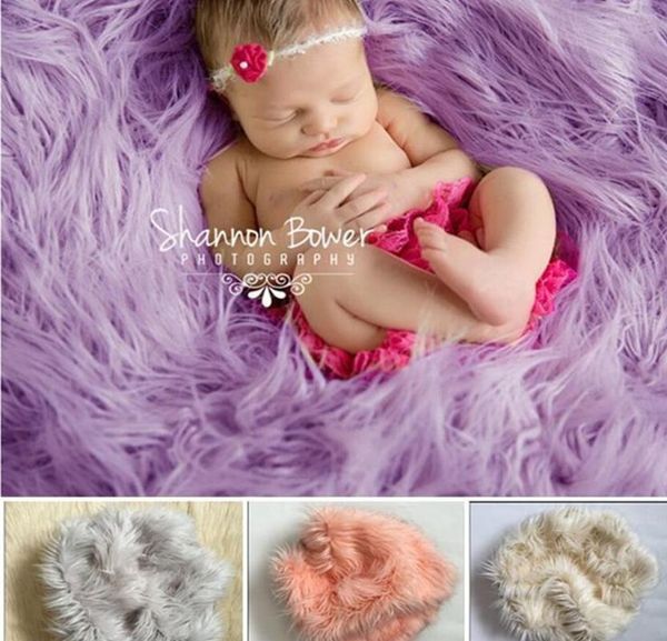 

infant newborn pgraphy props blanket purple baby super soft plush blankets 100*80cm faux fur wool mat background carpet sale