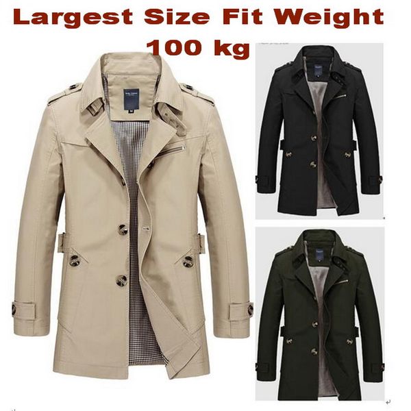 

men's trench coats male windbreaker plush stitching loose business casual cotton washed coat jacket men brand plus size, Tan;black